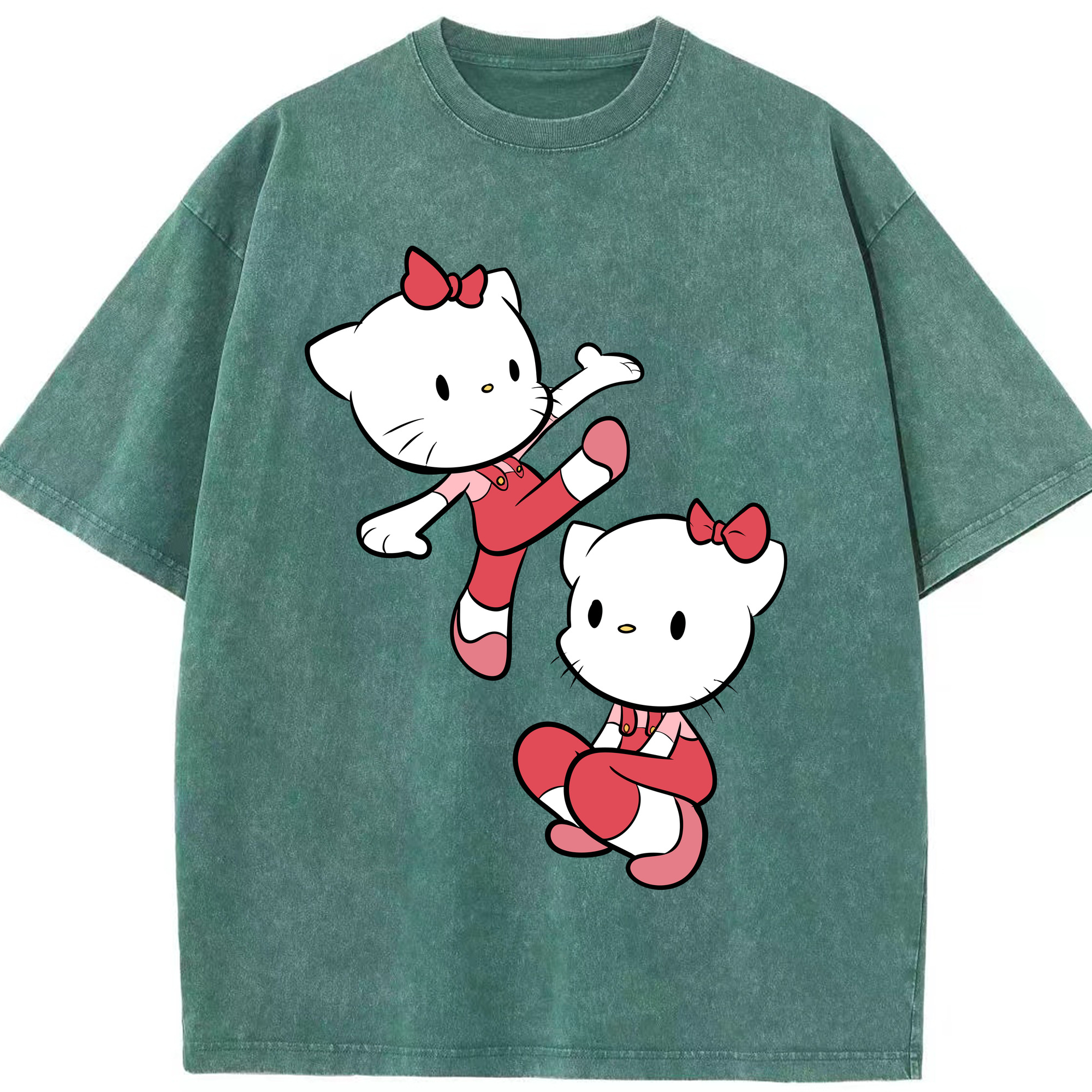 （画像用） Hello Kitty ハローキティ 綿100% ヴィンテージ風 半袖Tシャツ（フロントプリント）